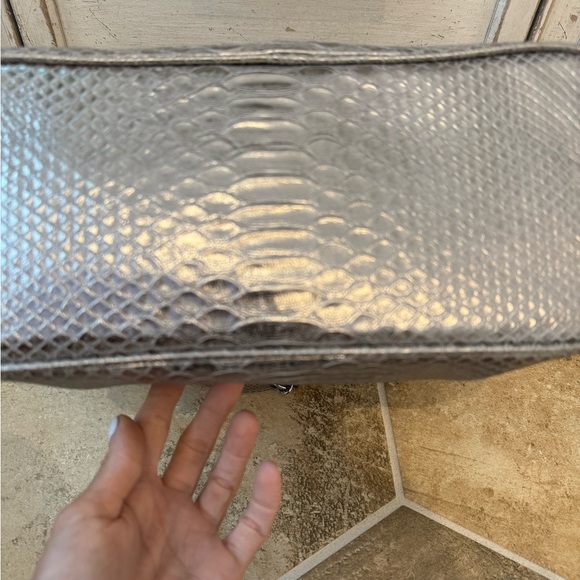 MICHAEL by Michael Kors Silver Snakeskin Purse - Picture 3 of 9